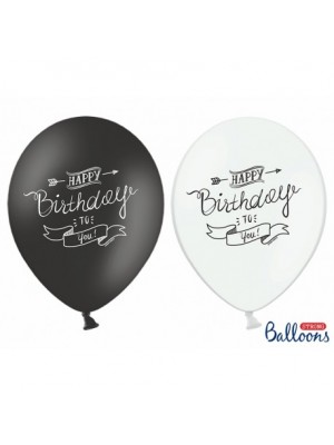 Balón - Happy Birthday to you - 1ks Čierna