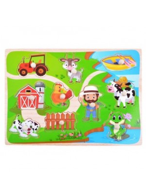 Detské drevené puzzle - Farma