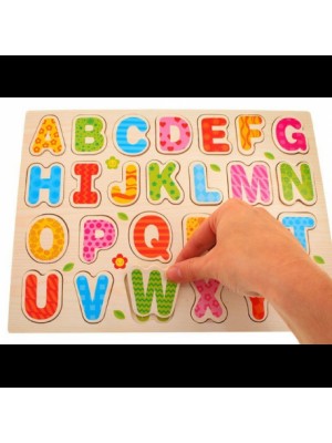 Detské drevené puzzle s abecedou