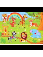 Detské drevené puzzle so zvieratkami