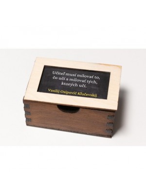 Drevená krabička s citátmi pre učiteľov