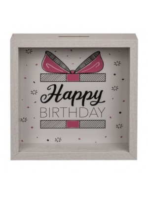 Drevená pokladnička - HAPPY BIRTHDAY