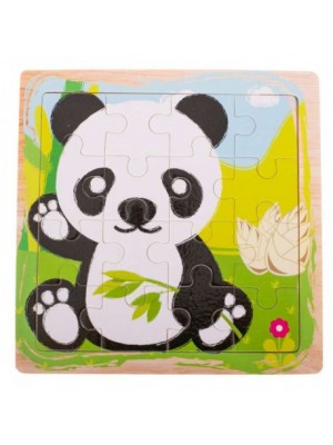Drevené puzzle - Panda 16ks