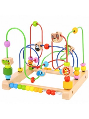 Drevený labyrint pre deti s počítadlom - Animals