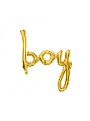 Fóliový balón - BOY, zlatý 63cm