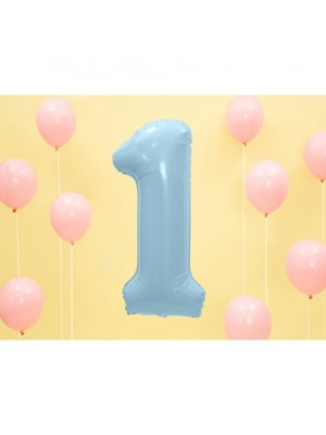 Fóliový balón - Číslo, svetlo modrý 86cm 1