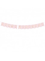 Girlanda - Baner - HAPPY BIRTHDAY, 15x175cm Ružová