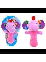 Mäkká plyšová hrkalka pre najmenších Ružová