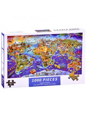 Náučné puzzle Mapa kontinentov 1000 dielov