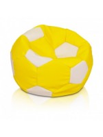 Sedací vak ECOPUF - FOOTBALL M KIDS - ekokoža E2 - Smotanovo biela
