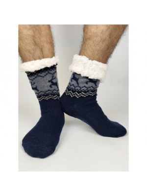 Termo pánske protišmykové ponožky 2020-01 sobík tmavo-modré