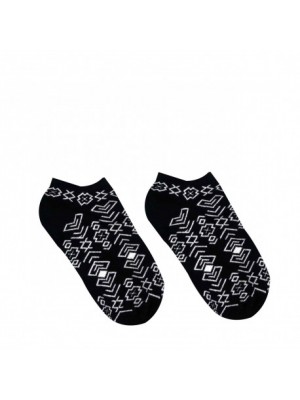 Veselé ponožky HESTY - Čičmany členkové čierne 35-38